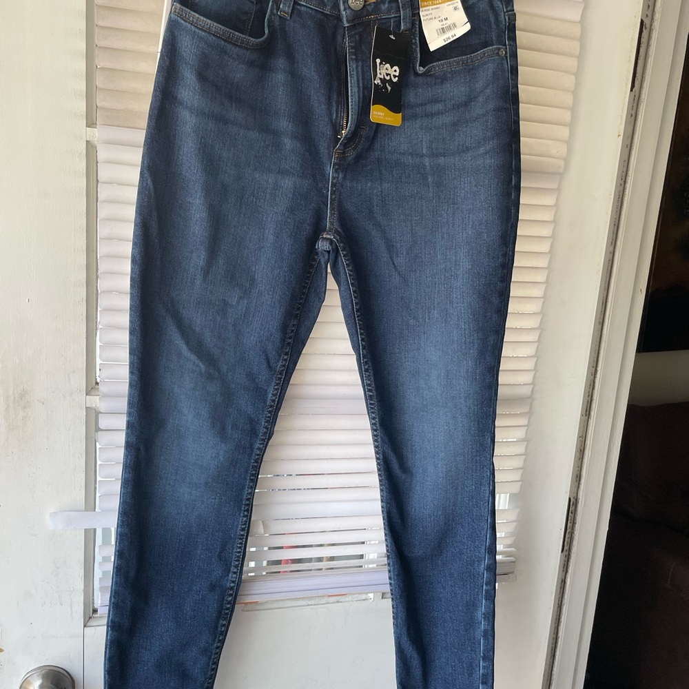 Lee High Rise Slim Fit Skinny Blue Jeans